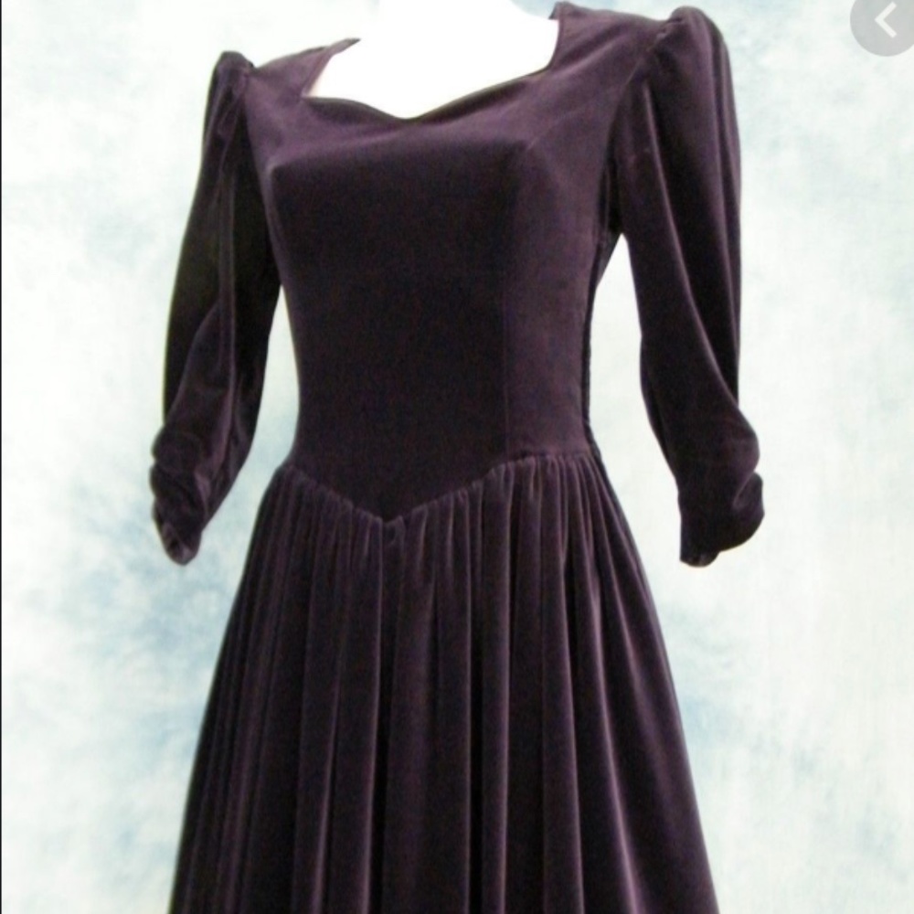 Laura Ashley Purple Velvet Dress